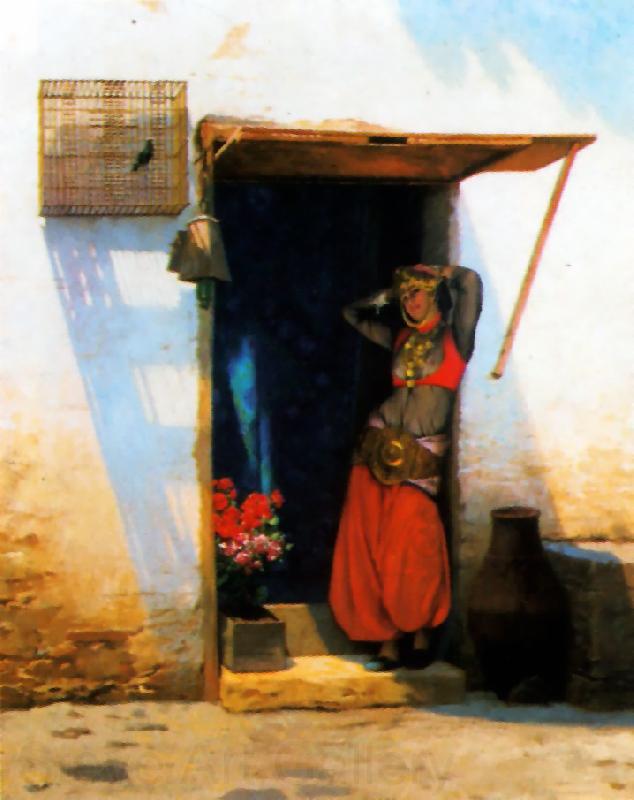 Jean Leon Gerome Woman of Cairo at her Door Norge oil painting art